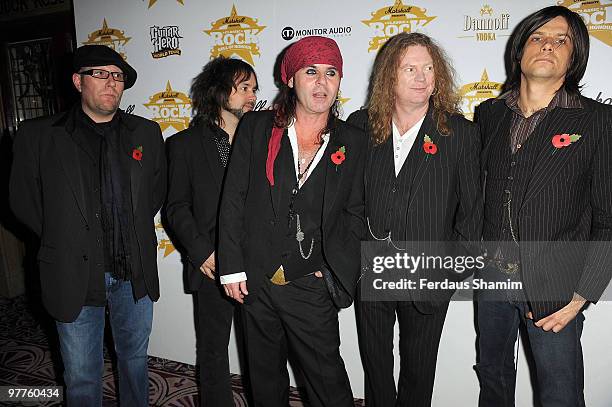 The Quireboys attends the Classic Rock Roll of Honour at Park Lane Hotel on November 2, 2009 in London, England.