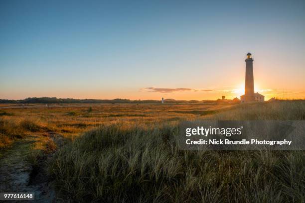 denmark, skagen, lighthouse at the beach - kattegat stock pictures, royalty-free photos & images