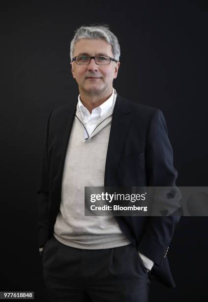 Rupert Stadler, chief executive officer of Audi AG, poses for a photograph following a Bloomberg Television interview on day three of the World...