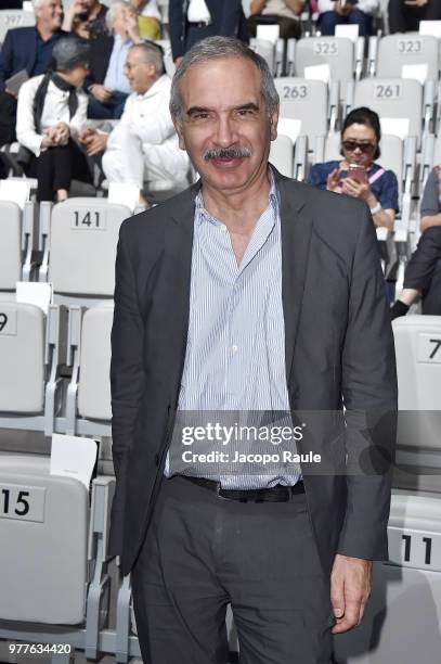 Carlo Capasa attends the Giorgio Armani show during Milan Men's Fashion Week Spring/Summer 2019 on June 18, 2018 in Milan, Italy.