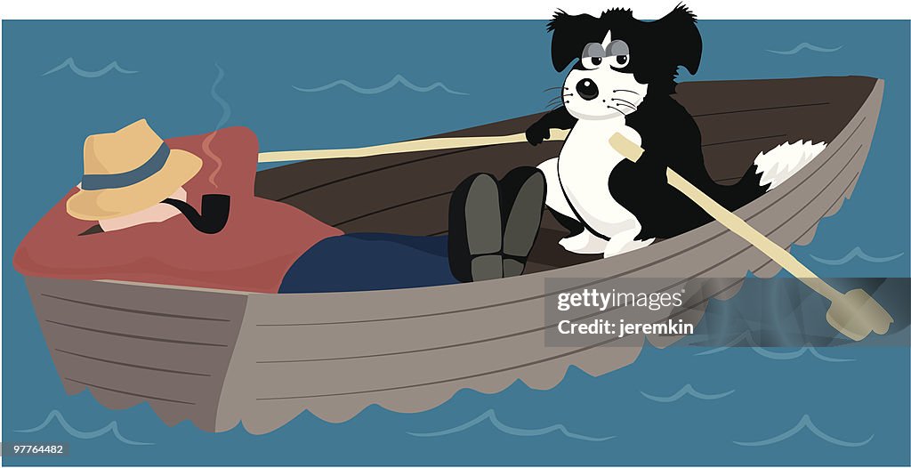 Dog Rowing A Boat High-Res Vector Graphic - Getty Images