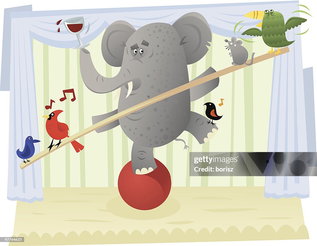 Elefante de várias tarefas em simultâneo