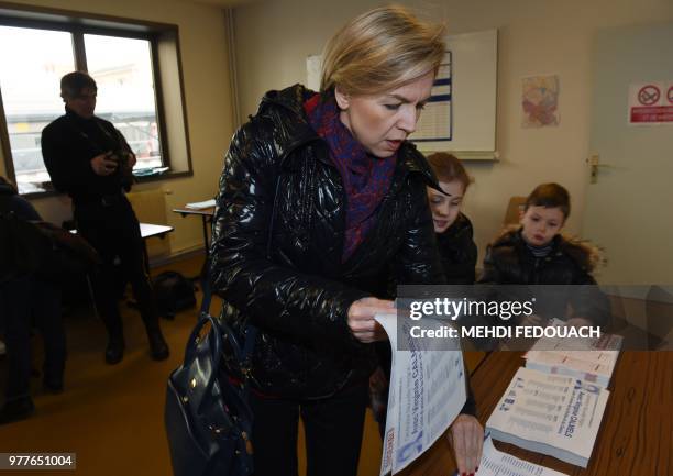 French right-wing Les Republicains party top candidate for the regional election in the Aquitaine-Limousin-Poitou-Charentes region Virginie Calmels...