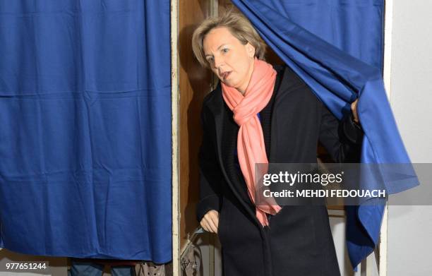 Right-wing Les Republicains party chief candidate for the upcoming regional elections in the Aquitaine-Limousin-Poitou-Charentes region Virginie...