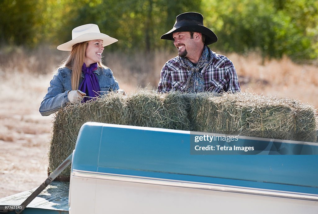 Lifting bales of hay