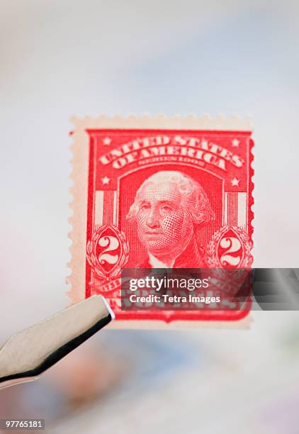 tweezers holding stamp - stamp collection stock pictures, royalty-free photos & images