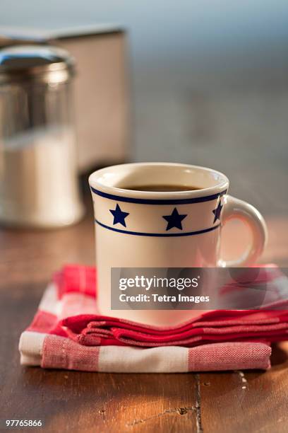 mug of coffee - napkin holder stock pictures, royalty-free photos & images