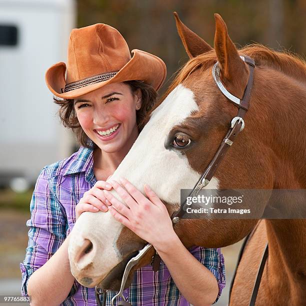 woman with horse - western pennsylvania stock pictures, royalty-free photos & images