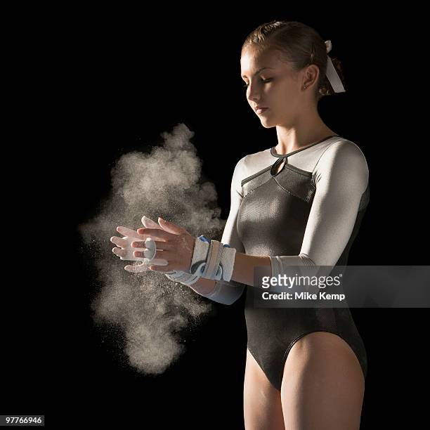 gymnast - sports chalk stock pictures, royalty-free photos & images