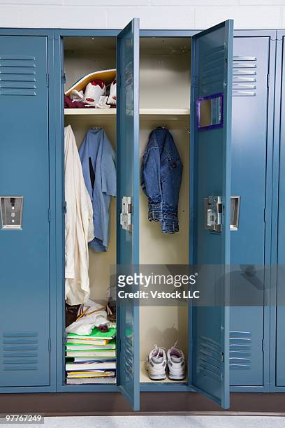 lockers - sports equipment locker stock pictures, royalty-free photos & images