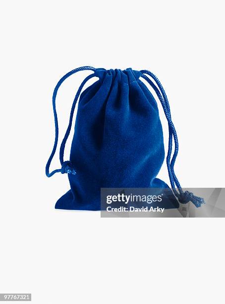 blue drawstring bag - white drawstring bag stock pictures, royalty-free photos & images