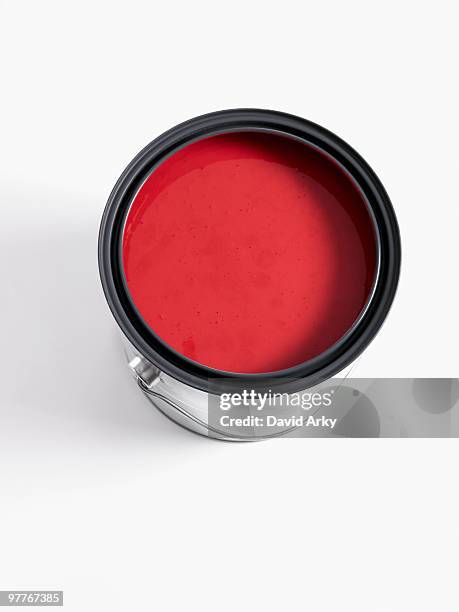 can of red paint - ペンキ缶 ストックフォトと画像