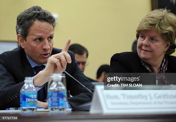 Treasury Secretary Timothy Geithner and Christina Romer, chairman of the Council of Economic Advisers, testify before the House Appropriations Full...