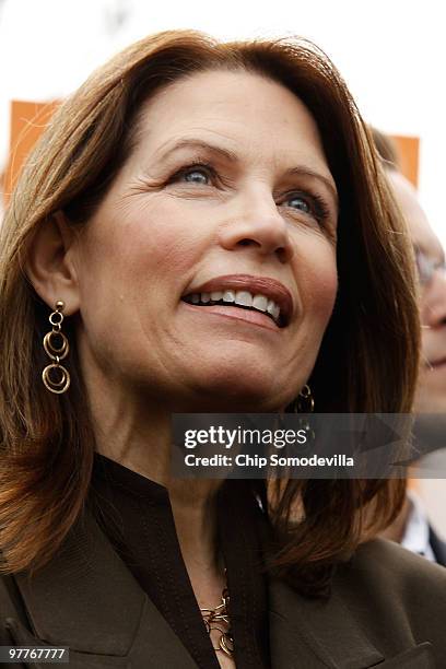 Rep. Michele Bachmann participates in a "CODE RED" rally in opposition to the health care reform bill on Capitol Hill March 16, 2010 in Washington,...
