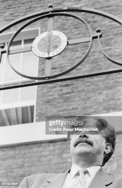 Newly-appointed British Labour Party communications chief David Hill outside the party's headquarters in Walworth Road, London, 8th July 1991.