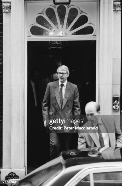 British Prime Minister John Major leaves 10 Downing Street, London, for a trip to France, 24th June 1991.