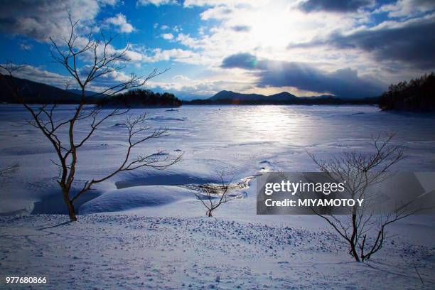 frozen lake - miyamoto y stock pictures, royalty-free photos & images