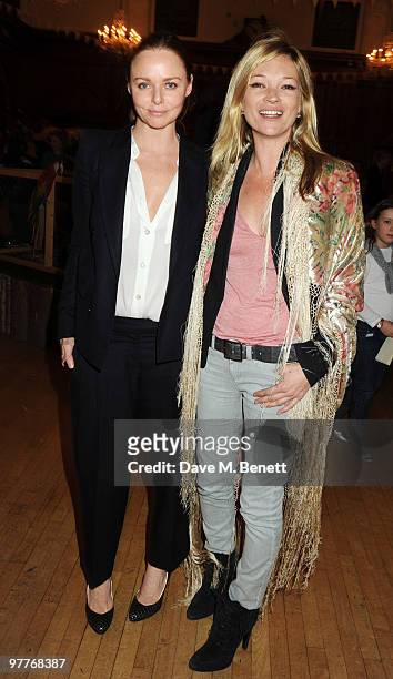 Stella McCartney and Kate Moss attend the launch for Stella McCartney's collection for GAP at the Porchester Hall on March 16, 2010 in London,...