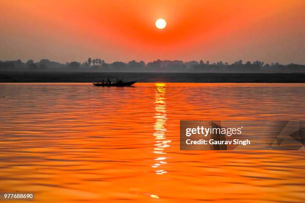 ganga at sunrise - ganga stock pictures, royalty-free photos & images