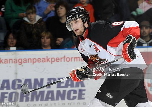 Brett Connolly of the Prince George Cougars skates against the Kelowna Rockets at Prospera Place on March 13, 2010 in Kelowna, Canada.