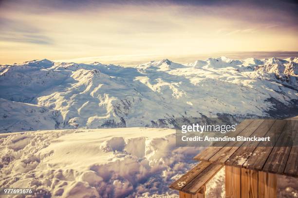 vanoise massif in vanoise national park in winter, savoie, auvergne-rhone-alpes, france - vanoise national park stock pictures, royalty-free photos & images