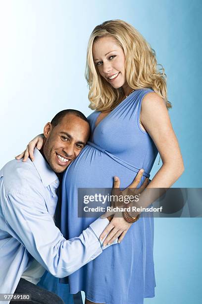 Reality TV star Kendra Wilkinson poses for a portrait session during her pregnancy with husband Hank Baskett in Los Angeles for In Touch Weekly....