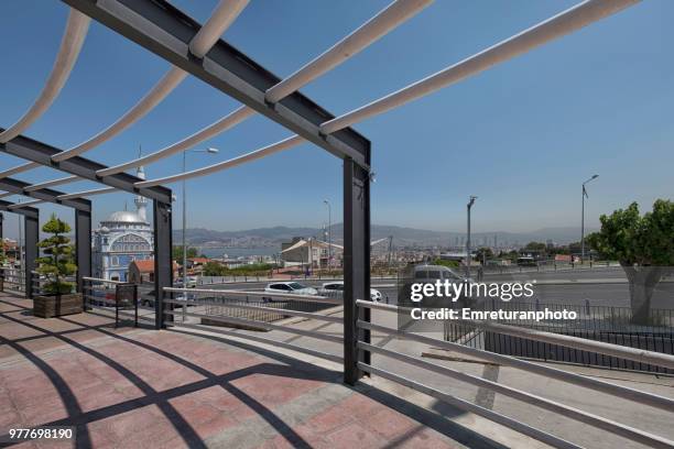 view of fatih mosque and bay area from united nations street,izmir. - emreturanphoto stock pictures, royalty-free photos & images