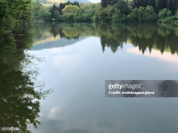 lake and mountain landscape, stara zagora, bulgaria - zagora stock pictures, royalty-free photos & images