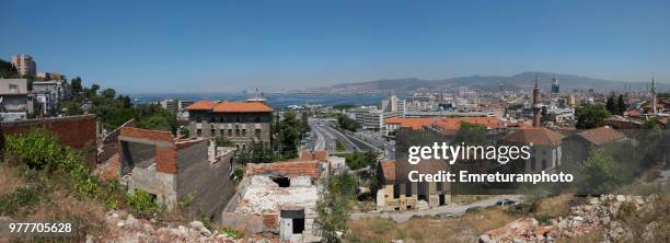 panoramic view of konak and bay of izmir. - emreturanphoto stock pictures, royalty-free photos & images