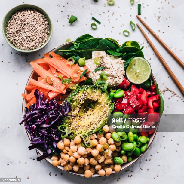rainbow colored fruit and vegetable lunch bowl - snack bowl stock pictures, royalty-free photos & images