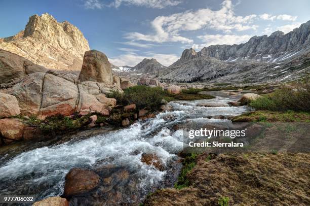 rock creek and mount mcadie in the miter basin, sequoia national park, california, america, usa - sequoia national park stock pictures, royalty-free photos & images