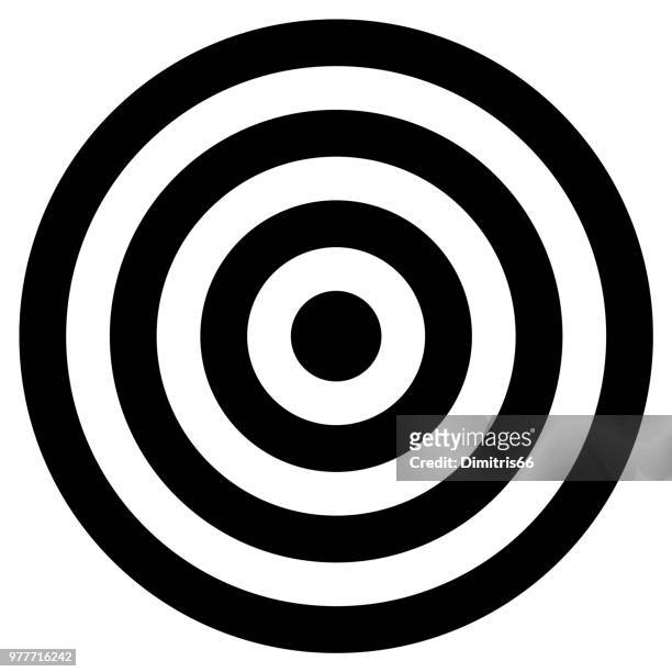 konzentrische cirlcles schwarz / weiß - target vector stock-grafiken, -clipart, -cartoons und -symbole