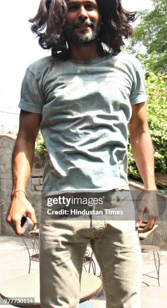 Actor Milind Soman poses during a profile shoot on June 5, 2008 in New Delhi, India.