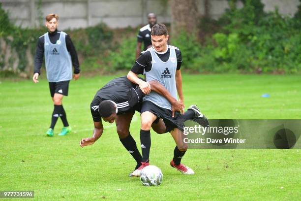 Gregoire Lefebvre of Red Star and Formose Mendy of Red Star during the first training session of the new season for Red Star on June 18, 2018 in...