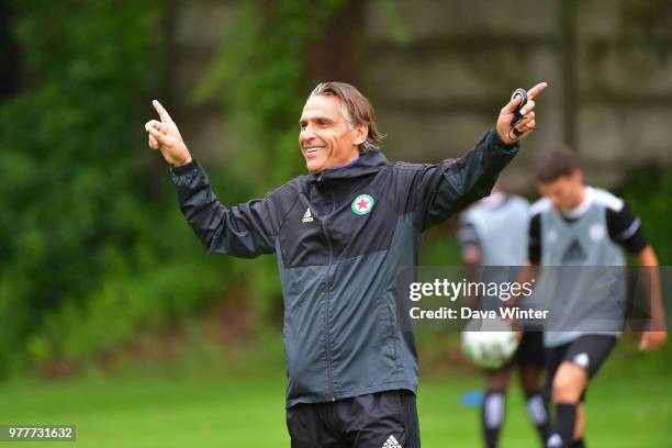 Red Star coach Regis Brouard during the first training session of the new season for Red Star on June 18, 2018 in Paris, France.