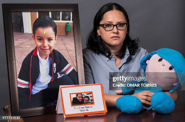 Single mother Miriam Rodriguez Guise who lost her 7-year-old son Jose Eduardo in the earthquake of September 19 in a photograph on June 15, 2018 in...