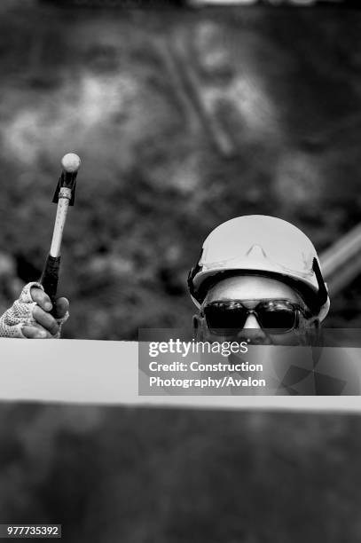 Construction Worker ,Terminal 5, Heathrow Airport Construction, London, UK.