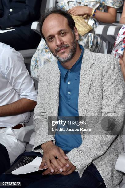 Luca Guadagnino attends the Giorgio Armani show during Milan Men's Fashion Week Spring/Summer 2019 on June 18, 2018 in Milan, Italy.