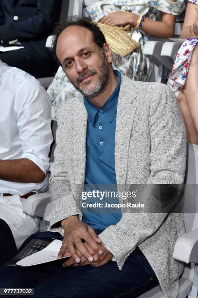 Luca Guadagnino attends the Giorgio Armani show during Milan Men's Fashion Week Spring/Summer 2019 on June 18, 2018 in Milan, Italy.