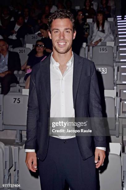 Marco Cecchinato attends the Giorgio Armani show during Milan Men's Fashion Week Spring/Summer 2019 on June 18, 2018 in Milan, Italy.