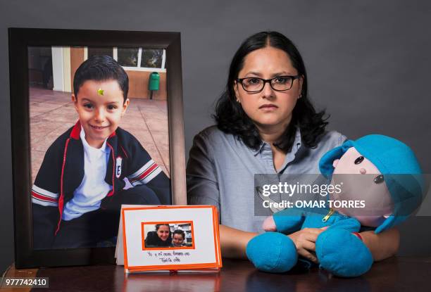 Single mother Miriam Rodriguez Guise who lost her 7-year-old son Jose Eduardo in the earthquake of September 19 in a photograph on June 15, 2018 in...