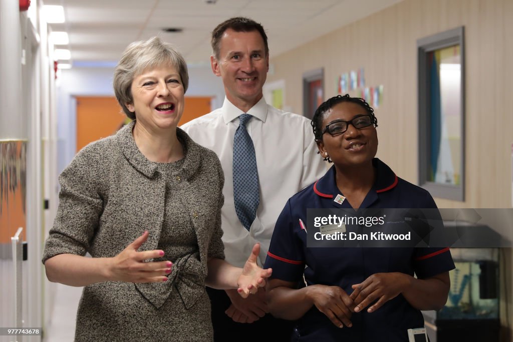 Theresa May Visits NHS Hospital To Make Funding Announcement