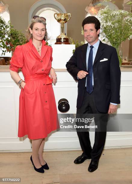 Ann Delzangles and Mikel Delzangles attend the Victoria Racing Club lunch celebrating the Melbourne Cup Carnival's global significance, on the eve of...