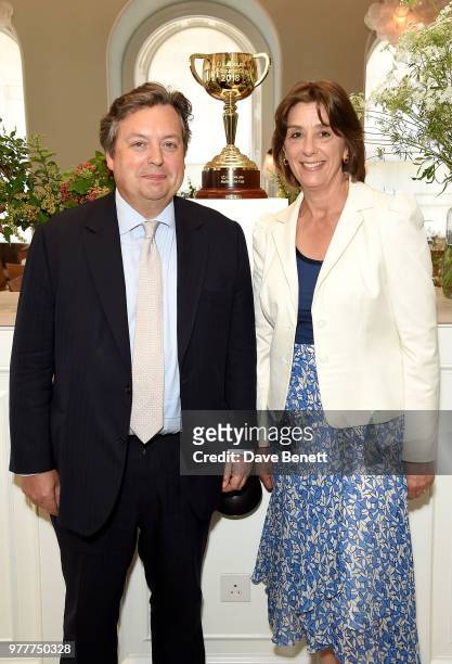 Sir Francis and Lady Melissa Brooke attend the Victoria Racing Club lunch celebrating the Melbourne Cup Carnival's global significance, on the eve of...