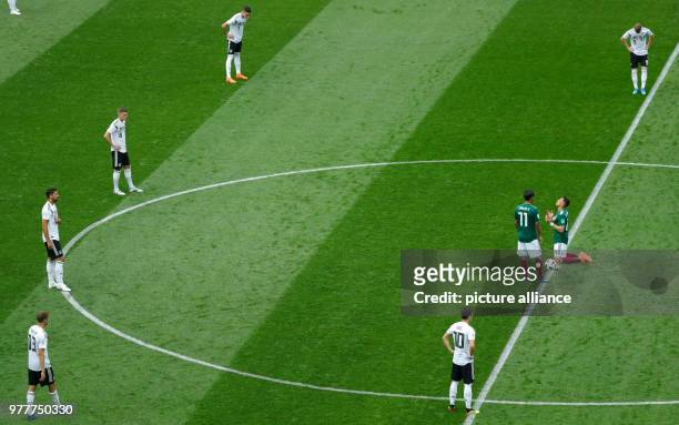 June 2018, Russia, Moscow, Soccer, FIFA World Cup, Group F, Matchday 1 of 3, Germany vs Mexico at the Luzhniki Stadium: Javier "Chicharito" Hernandez...