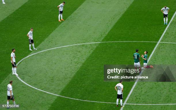 June 2018, Russia, Moscow, Soccer, FIFA World Cup, Group F, Matchday 1 of 3, Germany vs Mexico at the Luzhniki Stadium: Javier "Chicharito" Hernandez...