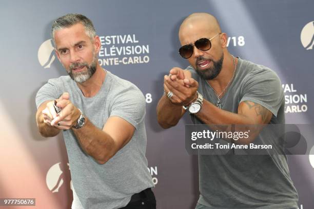 Jay Harrington and Shemar Moore from the serie 'S.W.A.T' attend a photocall during the 58th Monte Carlo TV Festival on June 17, 2018 in Monte-Carlo,...