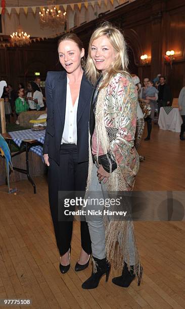 Stella McCartney and Kate Moss attend the launch of new collection by Stella McCartney for GapKids at Porchester Hall on March 16, 2010 in London,...