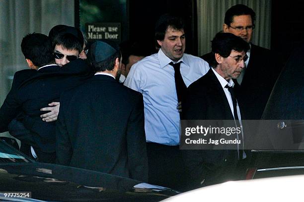 Bernie Haim attends the private funeral service for his son actor Corey Haim at Steeles Memorial Chapel on March 16, 2010 in Thornhill, Ontario,...