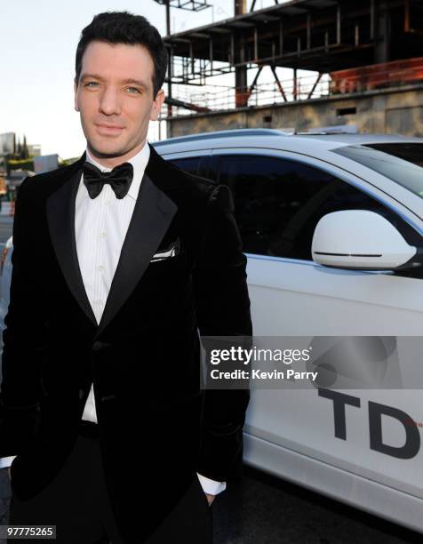 Personality J.C. Chasez arrives in an Audi TDI to the 18th annual Elton John AIDS Foundation Oscar Party held at Pacific Design Center on March 7,...